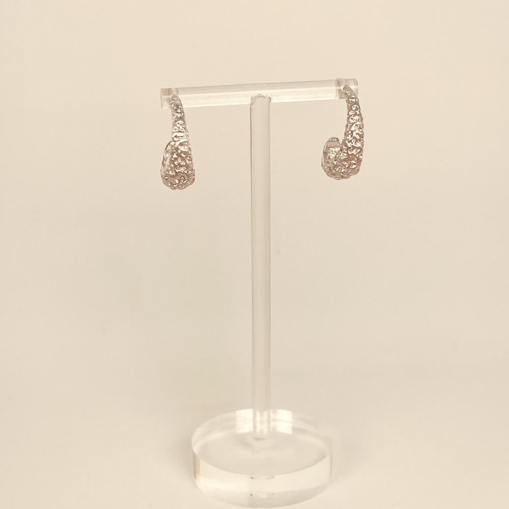 Sterling Silver Chunky Hammered Hoops